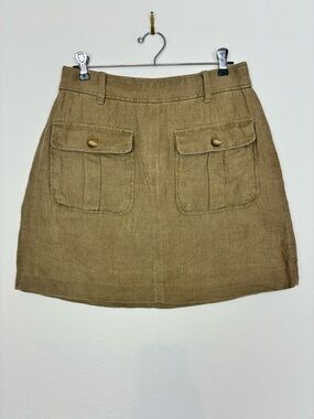 LOFT A-line woven textured Cargo Pocket Mini Skirt